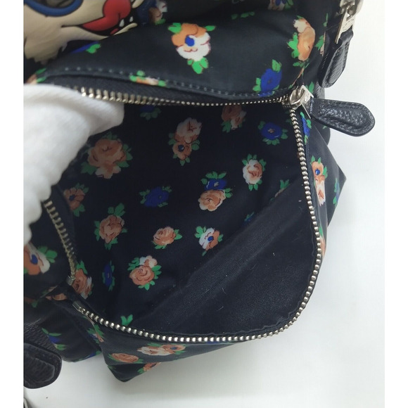 Coach Mini Charlie Tea Rose Floral Printed Nylon Zipper Backpack main image 10
